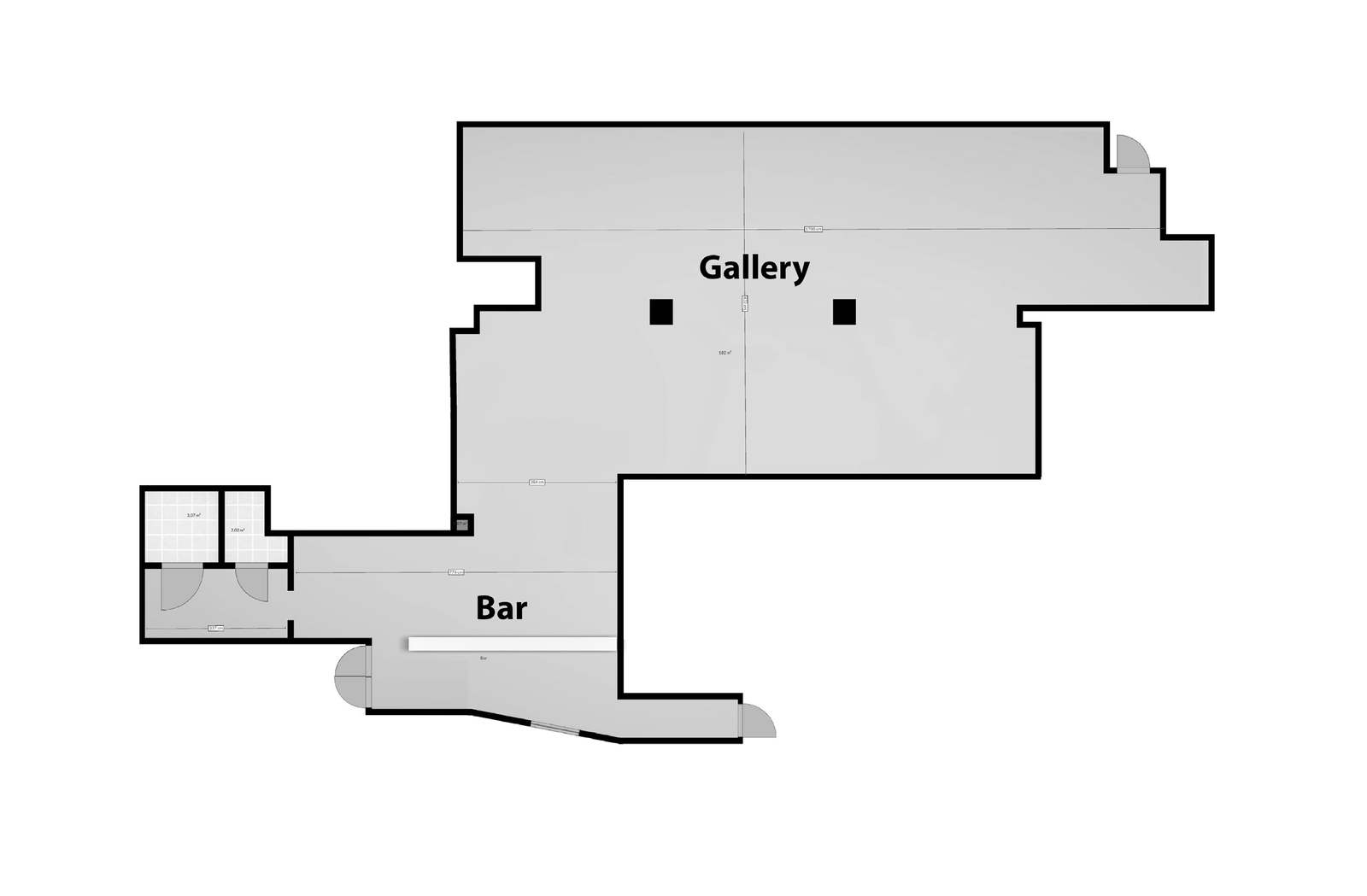 Gallery floor plan consisting of all spaces included in the rental.